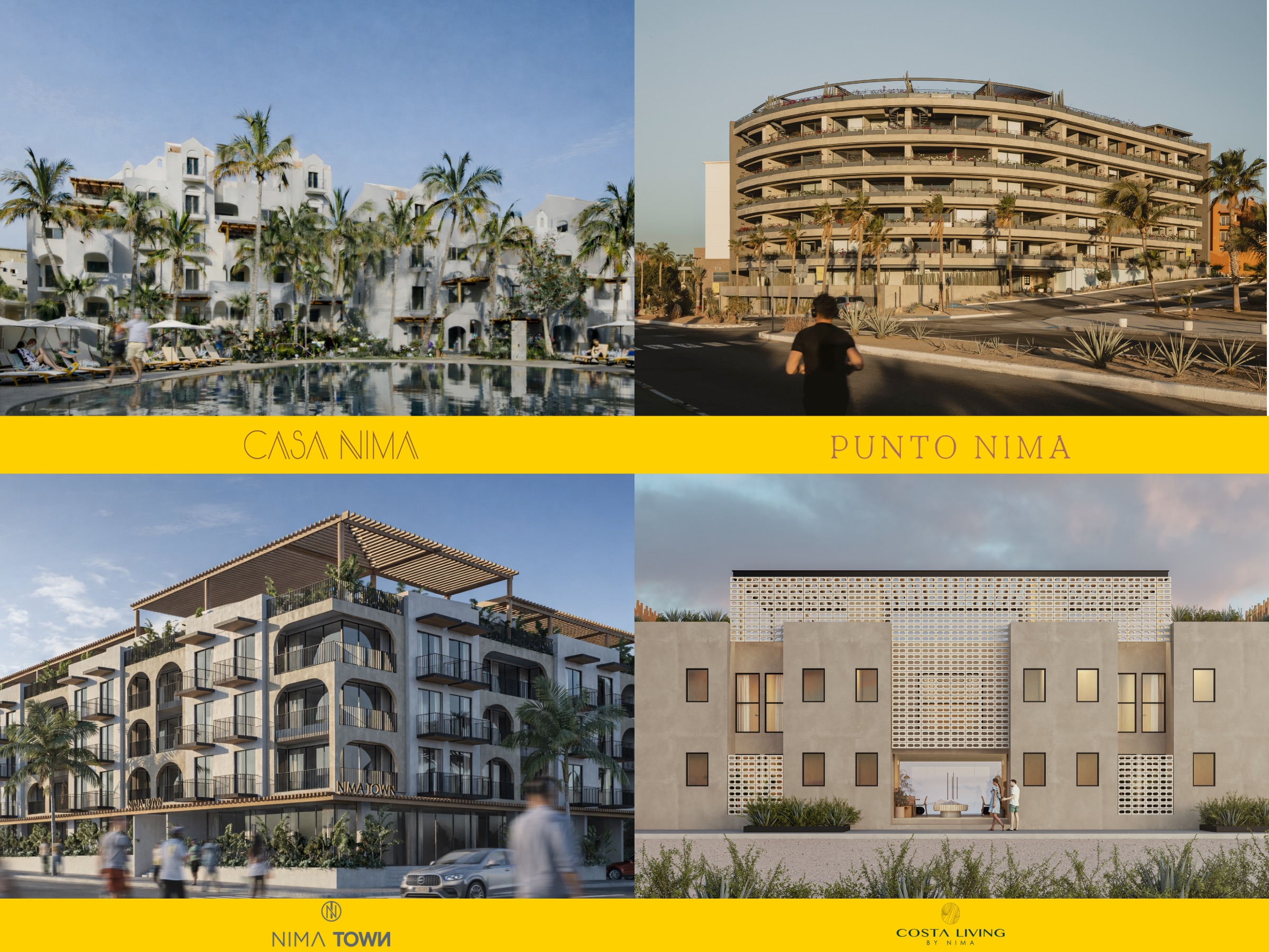 Collage de los 4 proyectos de Nima Living